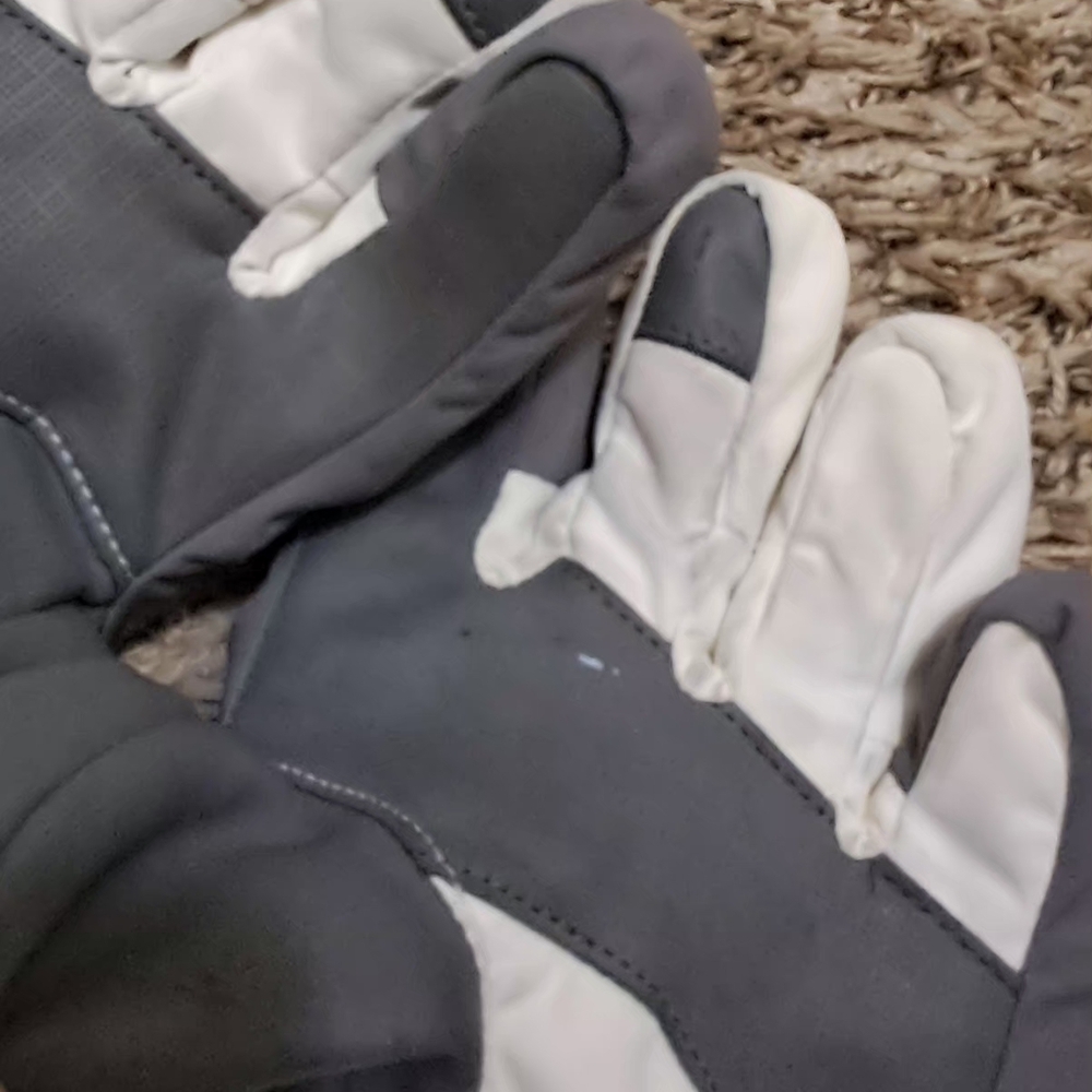 The North Face Gray and White Gloves Women